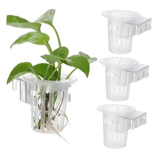 Produktbild: HEMOTON 4 Stück Aquarium Pflanzenhalter Hängende Töpfe für Aquarienpflanzen und Langlebig zur Dekoration für Anpflanzung von Wasserpflanzen