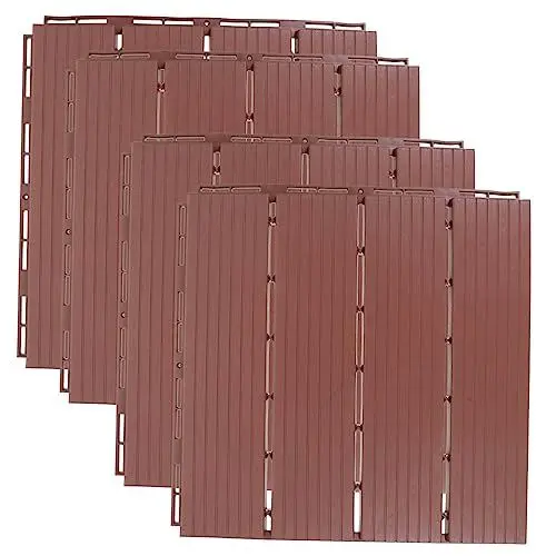 Produktbild: HEMOTON Ineinander Greifende Bodenbeläge Terrassenfliesen Entwässerungslücken 4 Stück Für Den Außenbereich Terrasse Balkon