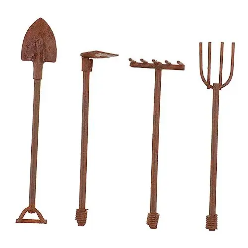 Produktbild: HEMOTON 4stücke Miniatur Gartengeräte Zubehör Für Puppenhaus Und Landschaftsdekoration Detailgetreue Mini-Tools Für Spielerische Gestaltung Und Fotografie Als Für