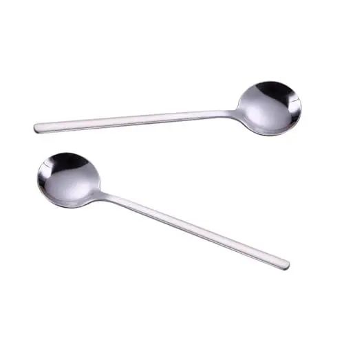 Produktbild: HEMOTON 5 Stk stainless steel grillrostreiniger löffelchen grillpfännchen grill-rein bbq grillen geschen runde Löffel Brühlöffel Nachtisch Rührlöffel