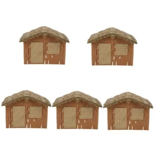 Produktbild: HEMOTON 5 Stück Bauernhof Modell Kleines Kunsthandwerk Gefälschtes Dekoratives Schmücken Garten Kleine Dekoration Miniatur Gartenhaus