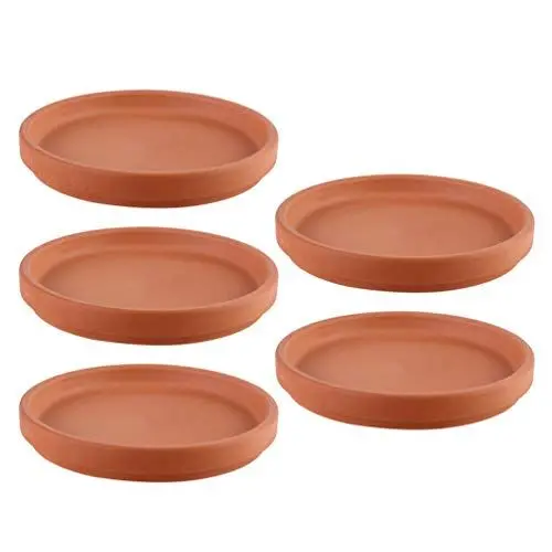 Produktbild: HEMOTON 5 Stück Terrakotta-Pflanzgefäß-Tablett Blumentopf-Halter Blumentopf-Ständer Keramik-Pflanzen-Untersetzer Garten-Pflanzgefäß-Tabletts Blumentopf-Pflanztöpfe