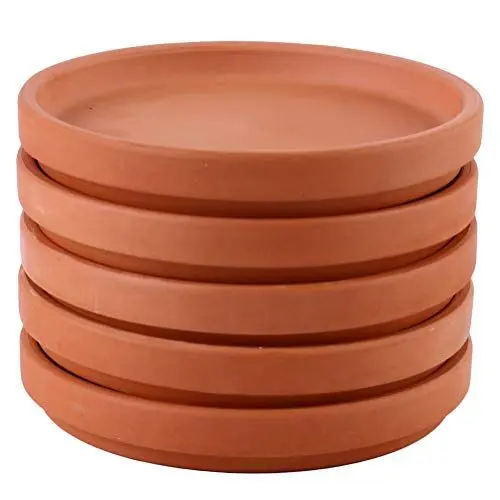 Produktbild: HEMOTON 5 Stücke Ton Blumentopf Untersetzer Pflanzen Untertassen Blumenuntersetzer Pflanzkübel Untersetzer Terrakotta Pflanztopf Unterteller Tablett für Garten Balkon Terasse Blumenkasten