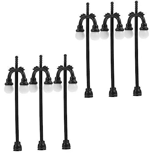 Produktbild: HEMOTON 6 Stück Mini Park Ornamente Miniatur Gartendekoration Laternenpfahl Modelldorf Straßenlaterne Mini Gartenlampe Gartenverzierung Straßenlaterne Miniaturen
