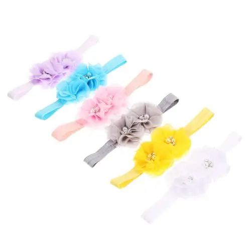 Produktbild: HEMOTON 6pcs Baby Mädchen Stirnbänder Blume Haar Zubehör Neugeborenen Baby Kleinkind Haar Bands