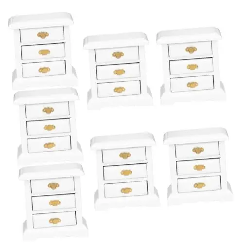 Produktbild: HEMOTON 7 Stücke Miniatur Mini Schrank Modell Miniatur Schrank Handwerk Massivholz Mini Schublade Decor