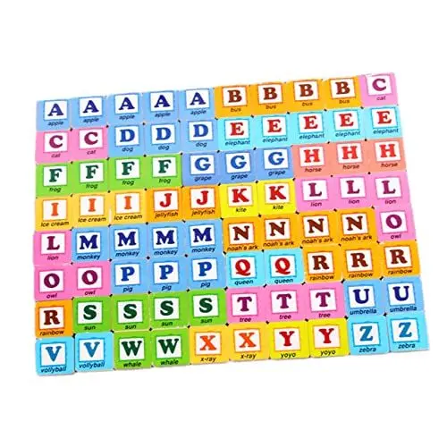 Produktbild: HEMOTON 80 Stück 26 Buchstabenblöcke Spielzeug Für Kinder Rechtschreibspiele Für Kinder Spielset Lernspielzeug Puzzle Spielset Kunst Und Bastelbedarf Für Holz