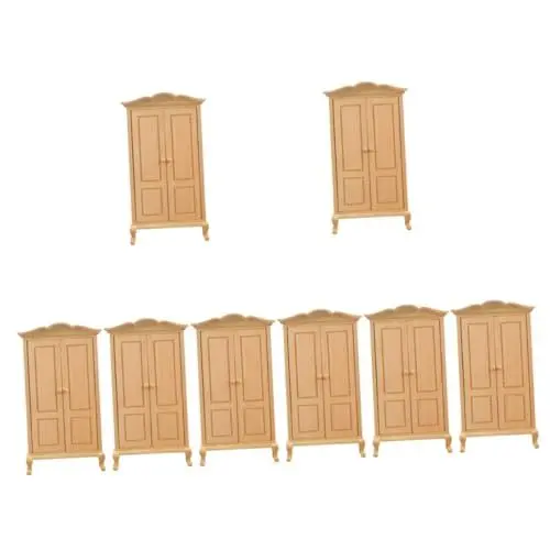 Produktbild: HEMOTON 8 STK Kleider Schrank Modell Spielzeug Minischrank Holzschrank Modelle Kinderspielzeug Mini-Möbel aus Holz Schrankmodell aus Holz Kleiderschrank Spielzeugzimmer Ornamente Baby
