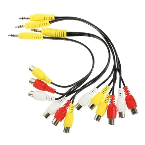 Produktbild: HEMOTON 8 Stk AV-Adapterkabel Audio-Stereo-Kabel AV-Kabel Headset-Splitter 3-Wege-Audiokabel Kopfhörer-Splitter Audio-Patchkabel Audiokonverterkabel eins Komma drei DVD Kupferkabel