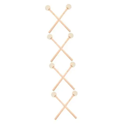Produktbild: HEMOTON 8 Stück Snare Drum Hammer Glockenspiel Bell Kit Bass Drum Sticks Tastatur Marimba Mallet Bass Drumsticks Drumsticks Für Anfänger Kinder Drumsticks Pauken Drum Stick Holz Weiß