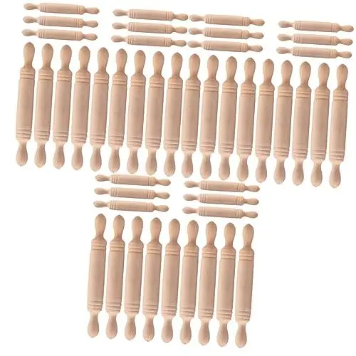 Produktbild: HEMOTON 90 STK Mini Nudel Holz Nudelholz Für Kinder Kleines Handwerkliches Nudelholz Rolldübel Aus Holz Mini-Nudelholz Teigroller Aus Holz Nudelholz Aus Ton Hölzern Kunsthandwerk Miniatur