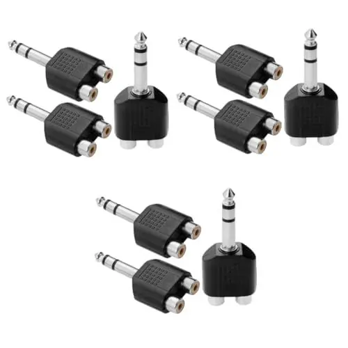 Produktbild: HEMOTON 9 Stk Audio-Adapter einstecken Cinch-Splitter RCA-auf-1/4-Adapter 1/4 auf RCA-Adapter 6,35 mm auf Cinch binaural Spender Audiokonverter Stecker Lautsprecher Zinklegierung
