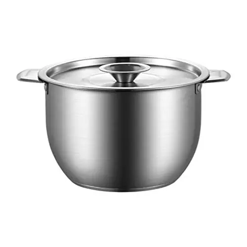 Produktbild: HEMOTON Baking Grease Container Rührschüssel Rührtopf Teigschüssel Kochschüssel Suppenschale mit Deckln Servierschüssel Küchenutensilien für Küche Suppe Nudel 3. 8L Topf