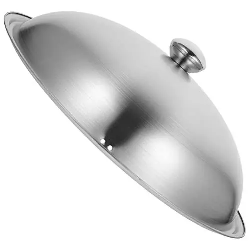 Produktbild: HEMOTON Edelstahl Topfdeckel Universal Pfannen Deckel Deckel 36Cm Kochtopf Bratpfanne Deckel Ersatz Bratpfanne Deckel Wok Kochgeschirr Deckel Silber