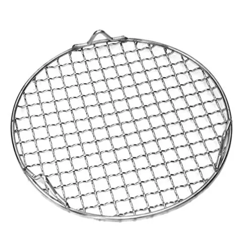 Produktbild: HEMOTON Gestelle Runde BBQ Grill Mesh Multi Edelstahl Grill Runde BBQ Grill Net Mesh Rack Rost Dampf Mesh Silber Kühlregal