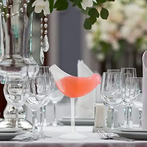 Produktbild: HEMOTON Glass Bird Set von 4 Cocktailgl? Vogelgl? Vogelf?rmige Cocktailweinglas Einzigartiger - Glasvogel Form Martini Goblet Cups Glaswaren für KTV Home Bar Club Glass