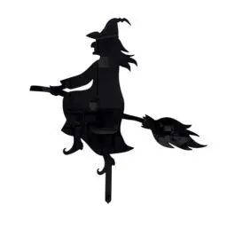 Produktbild: HEMOTON Halloween Garten Deko Acryl Hexenfigur für Außenbereich Gruselige Bodenstecker für Garten Park für Halloween Partys Dekorationen Schaurige