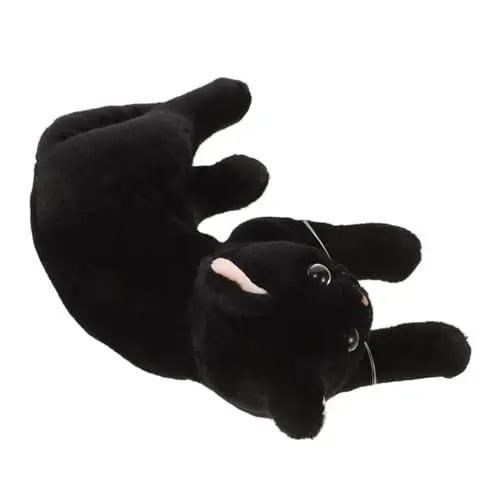 Produktbild: HEMOTON Katze Plüschtier Ausgestopftes Katzenspielzeug Kuscheltier Schwarze Katze Stofftier Katze Halloween-Figuren Gefüllter Katzenplüsch Kuscheltiere Katze Katzenpuppe Black