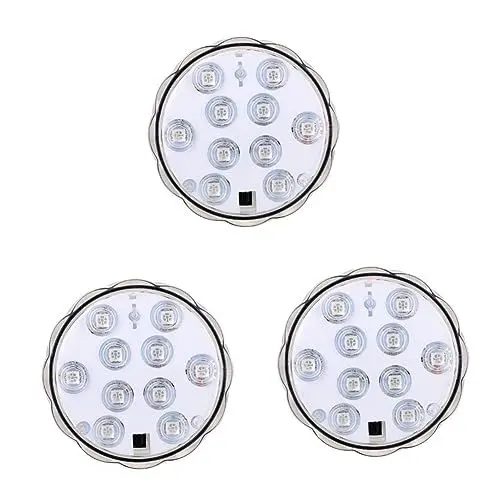 Produktbild: HEMOTON LED-Licht 3 Stück Ferngesteuerte Unterwasserlichter Aquarium Licht
