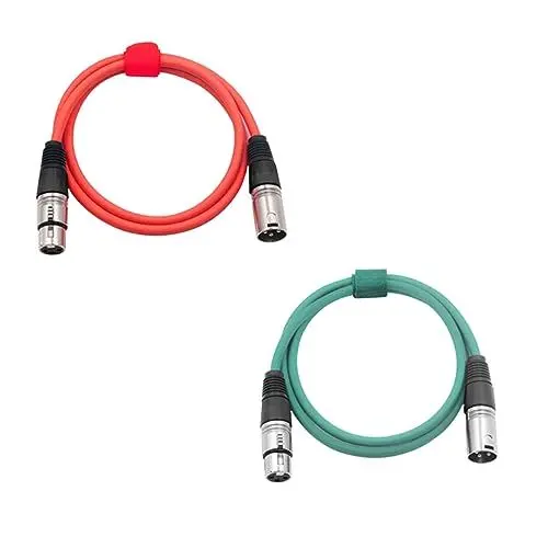 Produktbild: HEMOTON Mikrofonkabel vergoldetes Kabel Rhode-Mikrofon Mikrofone männlich zu weiblich XLR-Kabel Kabel für Pro-Geräte Green