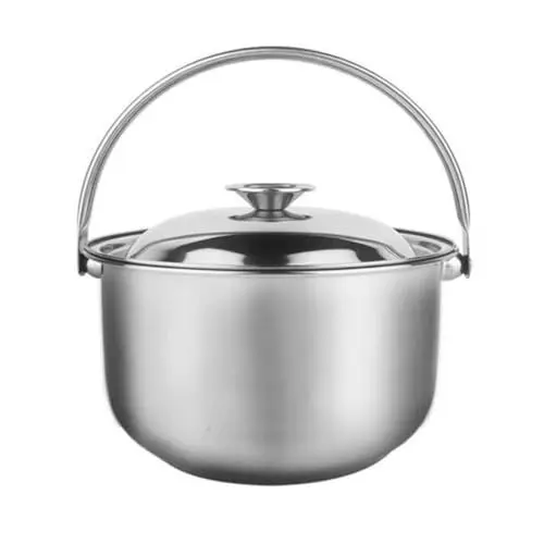 Produktbild: HEMOTON Multi- Topf 20 cm Stockpot mit Abdeckung Instant Cooker Topf mit Griffsuppe Pasta- Topf- Druckdampfer- Kocher- Kocher Futterbecken Topf Metall Stewing Topf Küchenkochwerkzeug