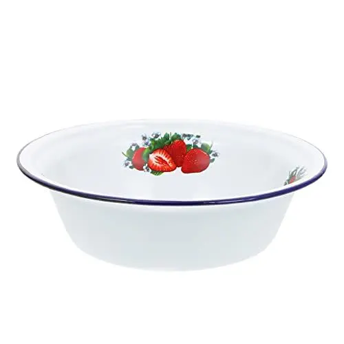 Produktbild: HEMOTON Obstschale Faltschüssel Emaille Becher Spülschüssel Emaille Suppe Schüssel Mischschüssel 5Cm Emaille Becher Emaille Tasse Küchenschüssel Emaille Topf