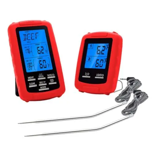 Produktbild: HEMOTON Kabelloses Thermometer Mit -display Digitales Temperaturmessgerät Für Backofen Bbq Und Küche Für Hause Rot Ohne Batterie