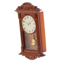 Produktbild: HEMOTON Pendeluhr Pendel Wanduhr Retro Quarz Wanduhr Miniatur Pendeluhr Mini Standuhr Puppenhaus Modell