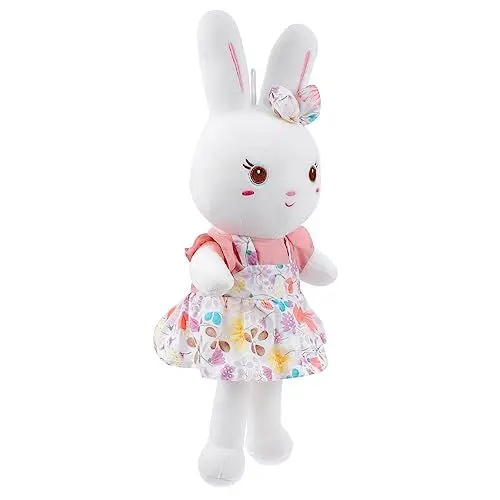 Produktbild: HEMOTON Plüsch-Kaninchen-Puppe Tierisches Schlafspielzeug Plüschhase Für Babys Ostergeschenkspielzeug Ausgestopfter Hase Aus Plüsch Osterhase Weißer Hase Kind Plüschmaterial Rosa Kleidung