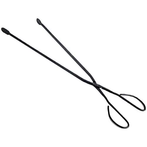 Produktbild: HEMOTON Reinigungsgeräte Feuerzange Edelstahl Scherenzange Langer Griff Grillzange Kamin Brennholzzange Grillkohlezange Metallkrabbenzange für Feuerstelle Lagerfeuerbesteck Grau