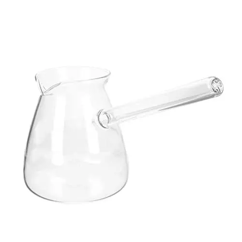 Produktbild: Türkische Kaffeekanne Borosilikatglas Herd Teehersteller Tränenraum- Seitengriff Glas- Kessel Gesunde Und Extrem Hitzebeständige Milchwärmerin Heißer