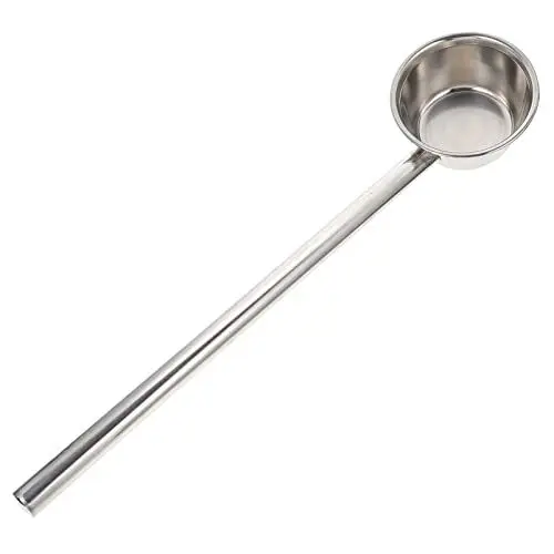 Produktbild: HEMOTON Wasserlöffel Küche Edelstahlkelle Langstiel Suppenkelle Kochkelle Küche Servierkelle Kochlöffel für Käsesuppe Chili Soße Salatdressing 12Cm Edelstahllöffel Hotel Wasserlöffel