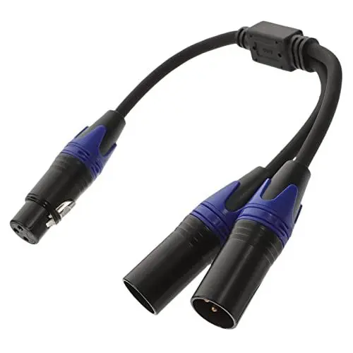 Produktbild: HEMOTON Y-kabel-splitter auf 2 M Mikrofonkabel Rauschen – für Verstärker Gitarre Schlagzeug