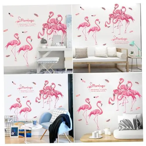 Produktbild: HEMOTON kinderzimmer wandsticker wall stickers for kids room Flamingo Dekoration wanddeko schlafzimmer Abnehmbare Wandtattoos wandtattoo hause Hintergrund Haushalt Wandaufkleber schmücken