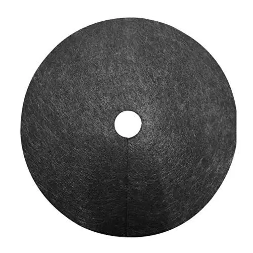 Produktbild: Hemoton 10 Stück Unkrautvlies Gartenvlies Gegen Unkraut Rund Wasserdurchlässig Außendurchmesser 52cm Innendurchmesser 6cm Abbaubar Bodengewebe Unkrautschutz Obstgarten Schwarz