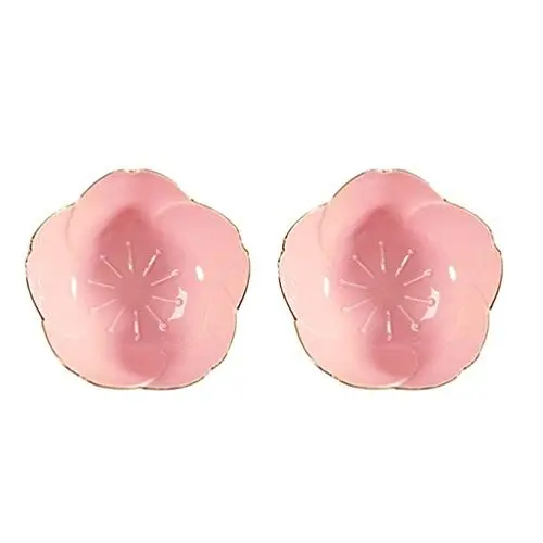 Produktbild: Hemoton 2 Stück Keramik Saucenschälchen Mini Dessert Schälchen Servierschalen Sushi Soja Tauchschule/Vorspeisenteller/Servierplatte für Soja Ketchup Gewürz Grillgewürz,7 cm, Rosa