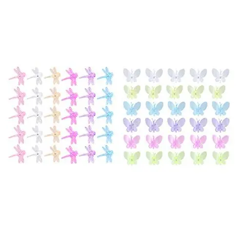Produktbild: Hemoton 60 Stücke Orchideen Clips Schmetterling Libelle Orchideen Unterstützung Mini Kunststoff Klammern Unterstützung Von Stängeln Reben Gartenarbeit Zubehör Zufällige Farben