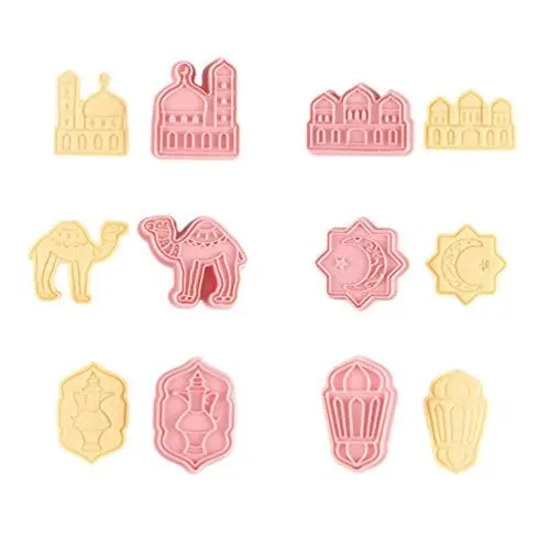 Produktbild: Hemoton 6PCS Ramadan Keksausstecher Plätzchenausstecher Ostern Eid Mubarak Keksstempel Keksausstecher Ramadan Ausstechformen Kinder Cookie Cutter Plätzchenausstecher Muslimischen Keks Mold