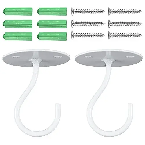 Produktbild: Hemoton Deckenhaken für Hängende Pflanzen,2 Stück Edelstahl Haken für Pflanzkörbe, Wandhalterungs Laternen Kleiderbügel Blumenpflanzentöpfe Halterung mit Schrauben zum Aufhängen von Vogelfutterspender