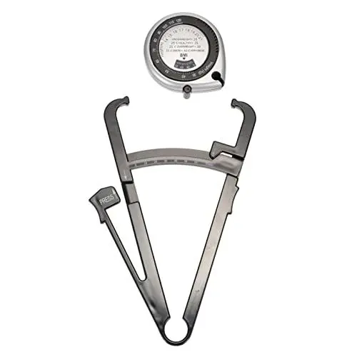 Produktbild: HEMOTON Körperfettzange mit Maßband Körperfettrechner Hautfaltenmesser Fettmesszange Körperfett Caliper Körperfettmessgerät zur Gewichtskontrolle für Männer Frauen 2 Stück, 16.8x10 cm., Schwarz