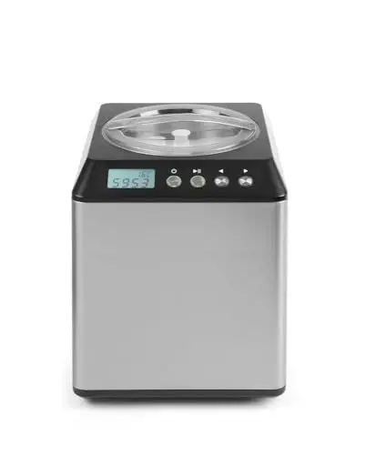 Produktbild: HENDI Eiscreme-Maschine, Eismaschine, Speiseeisbereiter, Eisbehälter 2L, Temperaturbereich: -10°C bis -35°C, Kältemittel R600a, 230V, 180W, 272x315x(H)362, Edelstahl