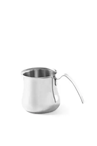 Produktbild: HENDI Milchschaumkännchen, mit Griff, Milchkanne, Aufschäumkännchen, 0,3L, ø80x(H)80mm, Edelstahl