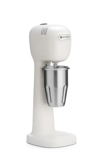 Produktbild: HENDI Milchshake Maker, Inkl. 2 Mixbechers (Edelstahl und Polykarbonat) und 4 austauschbaren Rührwerken, Drink mixer, Frappés, Getränkemixer, 230V/400W, 170x196x(H)490mm, Weiß