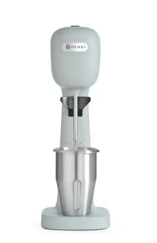 Produktbild: HENDI Milchshake Maker, Inkl. 2 Mixbechers (Edelstahl und Polykarbonat) und 4 austauschbaren Rührwerken, Drink mixer, Frappés, Getränkemixer, 230V/400W, 170x196x(H)490mm, Blau