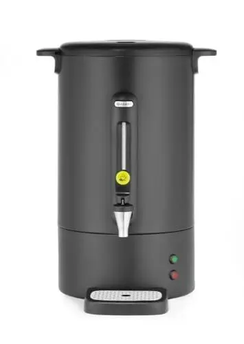 Produktbild: HENDI Kaffee-Perkolator, zum Brühen von Kaffee, tropffreier Zapfhahn, Wasserstandsanzeige, Kaffeebereiter, Kaffeemaschine, 14L, 230V/1750W, 357x380x(H) 502mm, Edelstahl, Polypropylen, Schwarz
