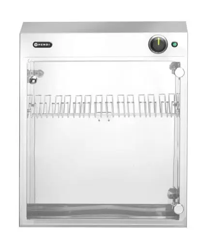 Produktbild: HENDI UV Sterilisator, UV-Licht Sterilisator, kapazität für 14 Messer, für Sterilisieren von Messern, 230V, 25W, 510x160(H) x610mm, Plexiglas (PMMA), Edelstahl