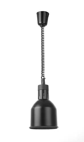 Produktbild: HENDI Wärmelampe, Zylinder, Inkl. Bruchsicher Infrarotlampe, Höhenverstellbar, zum Warmhalten von Speisen, Speisenwärmer, E27 Fassung, 230V/250W, ø175x(H)250mm, Aluminium, Schwarz