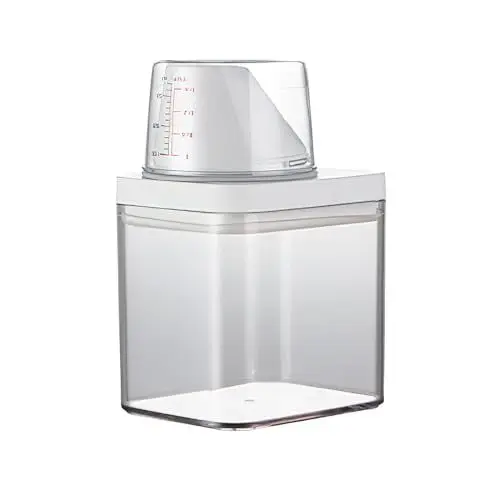 Produktbild: HENGBIRD 700 Ml Luftdichter Waschmittelspender mit Messbecher, Mehrzweck-Waschpulverspender Waschpulver Dose Waschpulver-BehäLter Aufbewahrungseimer Waschmittelbox für WeichspüLer