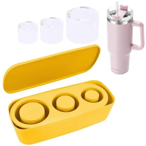 Produktbild: EiswüRfelform Silikon Mit Deckel EiswüRfelbehäLter Mit Deckel EiswüRfelform für Stanley Ice Cube Tray EiswüRfelform Groß Silikon EiswüRfelform EiswüRfelformen Eisform für Stanley Cups Grün (Gelb)