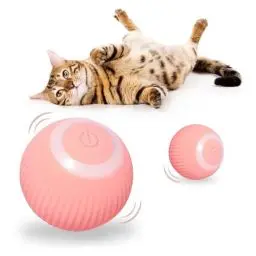 Produktbild: HENGBIRD Katzenspielzeug Elektrisch Ball mit LED Licht, USB Wiederaufladbarer, Interaktives Katzenspielzeug Ball Katze Elektrisch Power Katzen Ball 2.0 Elektrischer Katzenball für Katzen (Rosa)